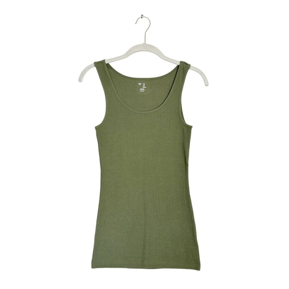 Gap Women's Stretch Scoop Neck Tank in Green - Sz S